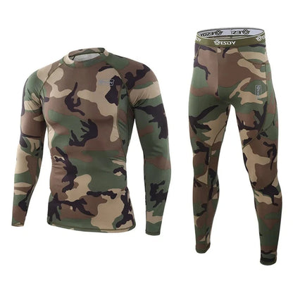 Ensemble Thermique Homme Camouflage – Sous-vêtements Chauds à Compression avec Polaire Intérieure - BLACKBEARD OUTDOOR INDUSTRIES