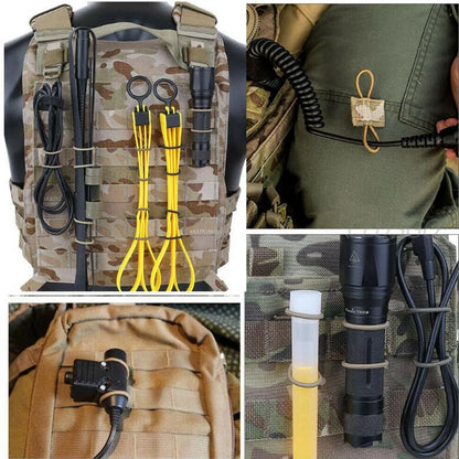 Lot de 2 Attaches Tactiques MOLLE – Fixation Élastique pour Câbles, Antennes, PTT et Accessoires - BLACKBEARD OUTDOOR INDUSTRIES