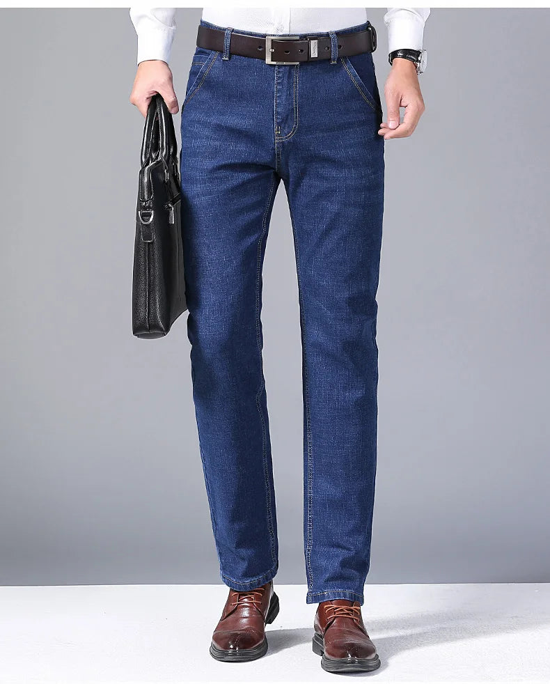 Jean Homme Fashion Business – Jean Slim Stretch Classique, Pantalon Casual – Denim Noir et Bleu BLACKBEARD OUTDOOR INDUSTRIES