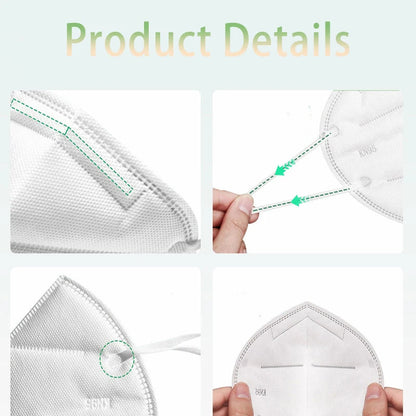 Masques KN95 5 Couches (20/40/60 Pièces) - Protection Efficace Contre la Poussière et les Particules - Élastiques Respirants, Filtration à 95% BLACKBEARD OUTDOOR INDUSTRIES