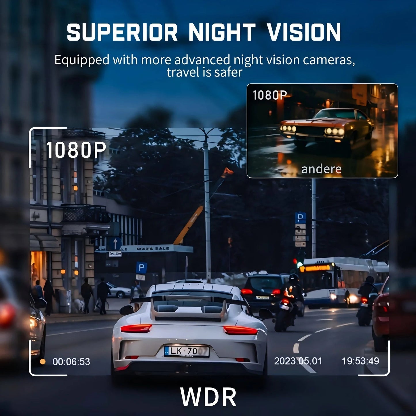📷 Caméra Voiture 4 Canaux 1080P – GMAIPOP DVR avec Vision Nocturne, WiFi & Enregistrement 360° Ma boutique