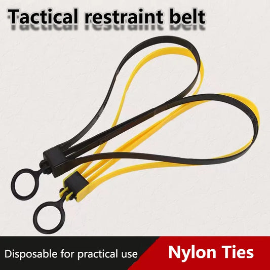 Attache-Câble Tactique en Plastique - Menottes de Sécurité, Bandes Décoratives, Straps Militaires Jetables, Couleur Jaune - BLACKBEARD OUTDOOR INDUSTRIES