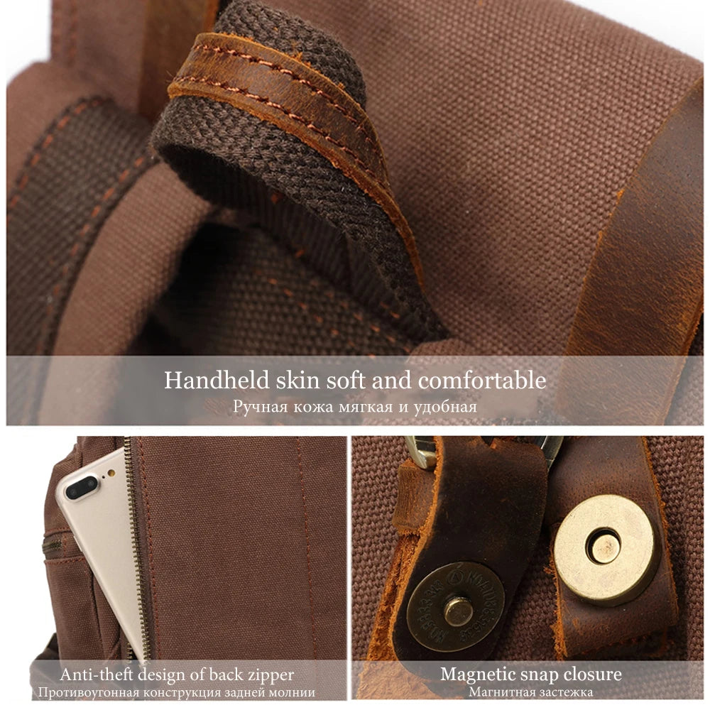 MARKROYAL Sac à Dos Vintage en Toile – Grand Format 36–55L | Compatible PC 14’’ | Unisexe - BLACKBEARD OUTDOOR INDUSTRIES