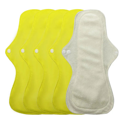 Lot de 5 Serviettes Hygiéniques Réutilisables en Bambou – Absorption Ultra-Forte pour Flux Important – Protection Nuit Épaisse et Lavable Ma boutique