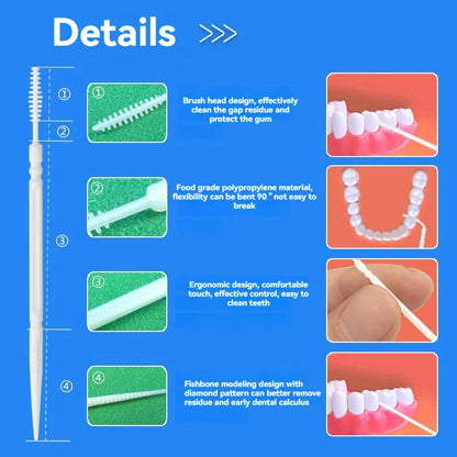 Toothpick Brosse – 200 Pièces en Boîte | Brossettes Interdentaires Jetables pour Adulte Ma boutique