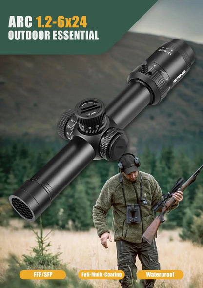 SPINA OPTICS WolfChase LPVO 1.2-6x24 FFP/SFP - Lunette de Tir pour Fusil, Viseur à Point Rouge, Optique de Chasse et CQB Ma boutique