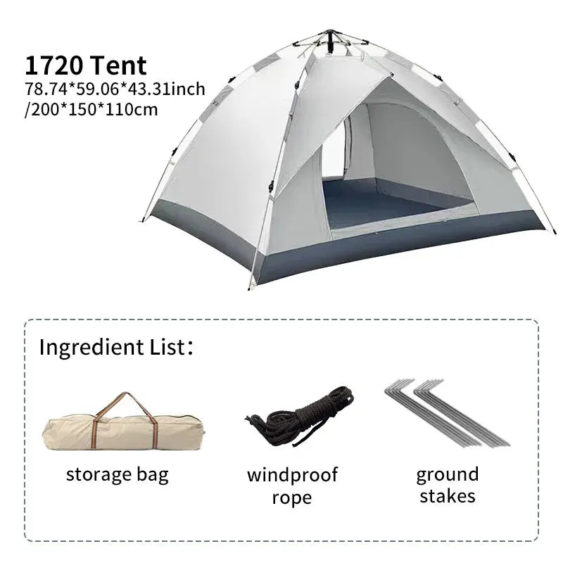 Tente de Camping Automatique 3-4 Personnes – Ouverture Rapide & Protection UV - BLACKBEARD OUTDOOR INDUSTRIES