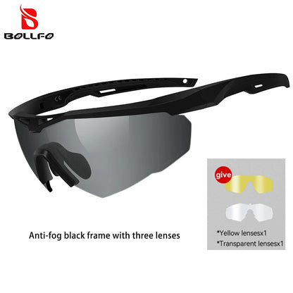 Lunettes Tactiques de Tir 3 Lentilles - Lunettes Résistantes aux Impacts, Anti-buée et Anti-vent BLACKBEARD OUTDOOR INDUSTRIES