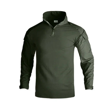 Chemise Tactique à Manches Longues Outdoor CP - T-shirt Combat à Zip 1/4 en Ripstop Coton Camo pour Hommes BLACKBEARD OUTDOOR INDUSTRIES