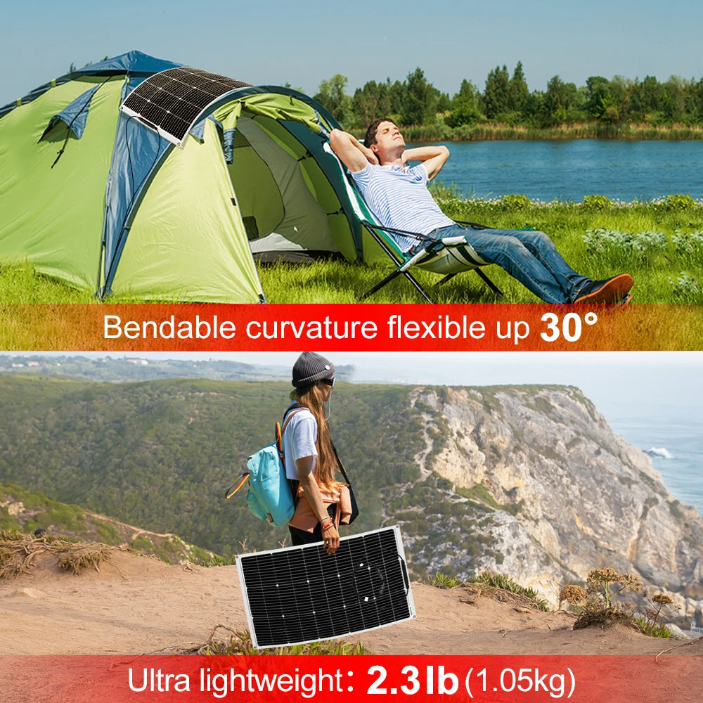 Panneau Solaire Flexible 100W 18V Monocristallin – DOKIO DFSP-100M - BLACKBEARD OUTDOOR INDUSTRIES