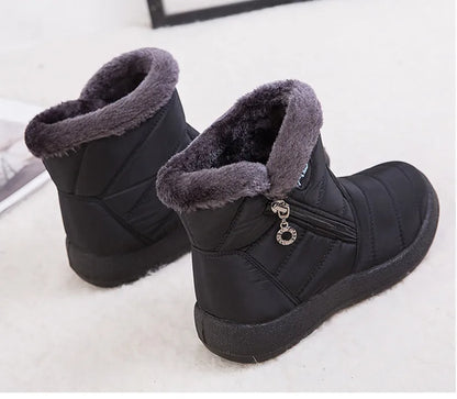 Bottines Hiver Femme Fourrées & Imperméables – Chaussures Chaudes à Talon Plat – Style Élégant & Confort – Neige / Froid - BLACKBEARD OUTDOOR INDUSTRIES