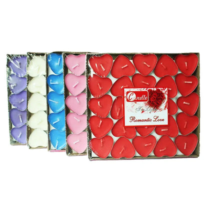 50 Bougies Parfumées en Forme de Cœur – Bougies Tea Light Romantiques pour Mariages, Anniversaires et Décorations - BLACKBEARD OUTDOOR INDUSTRIES