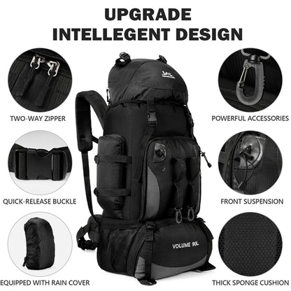 Sac à Dos de Randonnée Imperméable 90L – Sac de Voyage et de Camping avec Grande Capacité, Idéal pour Trekking et Aventures Extérieures - BLACKBEARD OUTDOOR INDUSTRIES