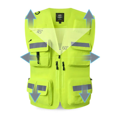 Gilet de Sécurité Réfléchissant Haute Visibilité - Veste de Travail Fluorescente pour Motocyclistes - BLACKBEARD OUTDOOR INDUSTRIES