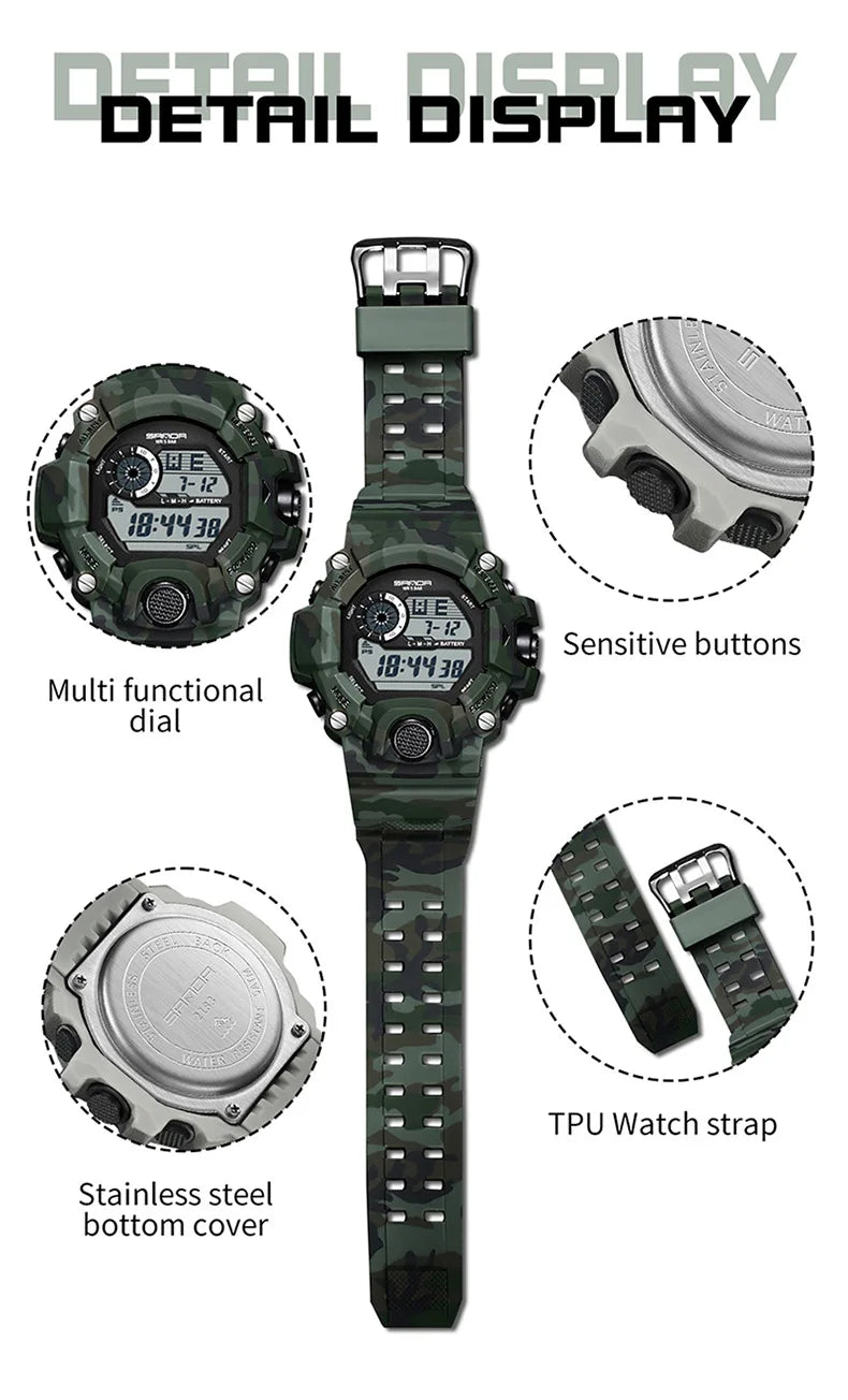 SANDA 2183 – Montre Électronique Homme - BLACKBEARD OUTDOOR INDUSTRIES