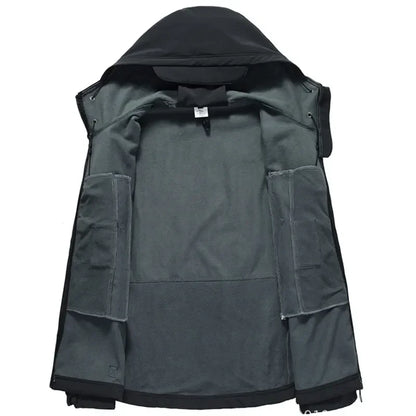 Veste Tactique Homme Softshell Techwear Coupe-Vent | Imperméable | Respirante | Polaire Intérieure | Capuche | 4 Saisons - BLACKBEARD OUTDOOR INDUSTRIES
