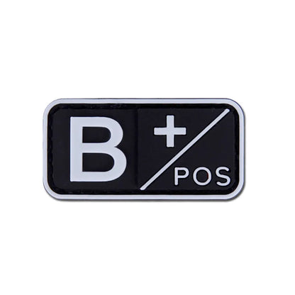 Patch Groupe Sanguin 3D PVC – A B AB O Rh + / - – Écusson Tactique Militaire Hook & Loop 5×2,5 cm - BLACKBEARD OUTDOOR INDUSTRIES
