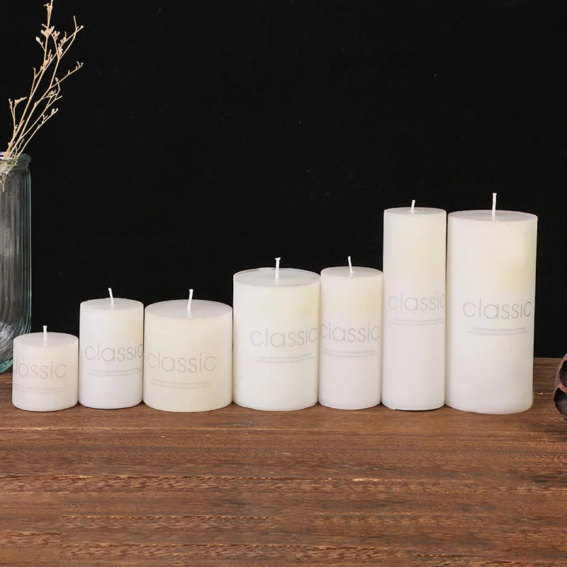 Bougie Cylindrique Classique Ivoire – Décoration de Mariage Romantique et Fournitures pour Hôtels – Bougie Sans Fumée et Sans odeur - BLACKBEARD OUTDOOR INDUSTRIES