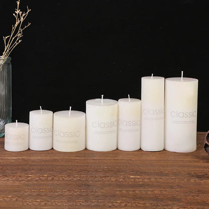 Bougie Cylindrique Classique Ivoire – Décoration de Mariage Romantique et Fournitures pour Hôtels – Bougie Sans Fumée et Sans odeur - BLACKBEARD OUTDOOR INDUSTRIES