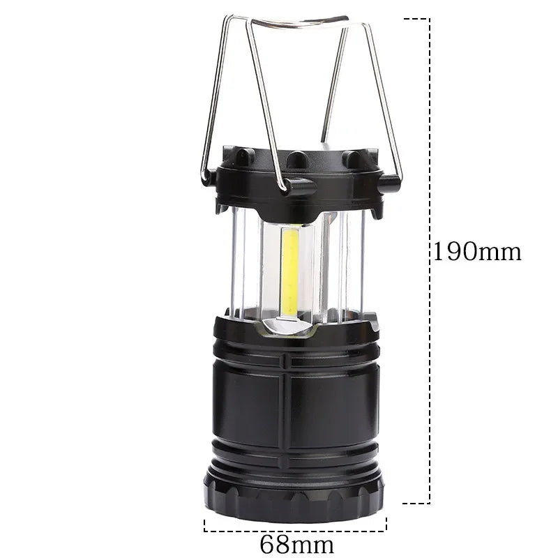 Lampe de Camping LED Portable – Mini Lanterne Télescopique 3 COB – Étanche – Fonctionne avec 3 Piles AAA – Idéale pour Tente, Randonnée et Urgences - BLACKBEARD OUTDOOR INDUSTRIES