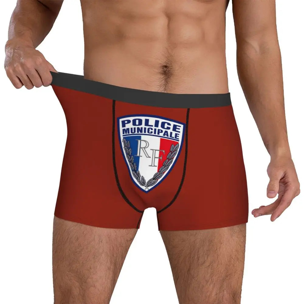 Boxer Homme Insigne Police Municipale – Sous-vêtement Original et Confortable - BLACKBEARD OUTDOOR INDUSTRIES