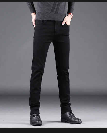 Jeans Slim Pure Black pour Homme - Élasticité, Coupe Droite, Mode Décontractée BLACKBEARD OUTDOOR INDUSTRIES
