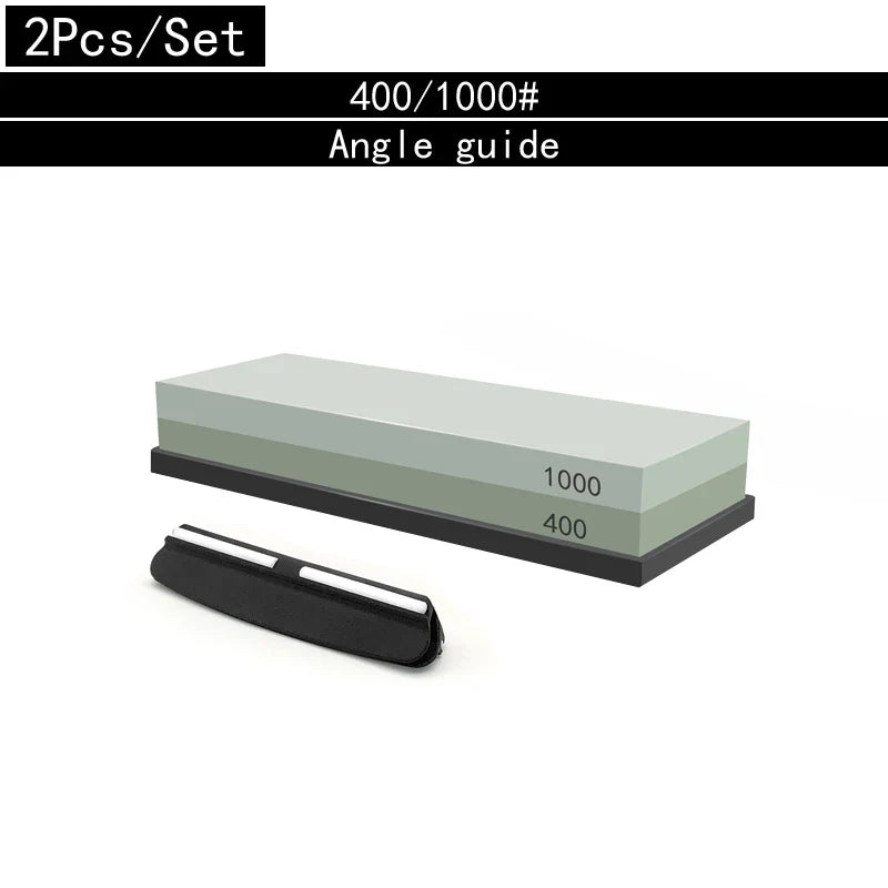 Pierre à Aiguiser Professionnelle 3-en-1 - Double Face avec Support en Bambou et Guide d’Angle - BLACKBEARD OUTDOOR INDUSTRIES