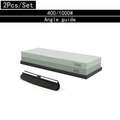 Pierre à Aiguiser Professionnelle 3-en-1 - Double Face avec Support en Bambou et Guide d’Angle - BLACKBEARD OUTDOOR INDUSTRIES