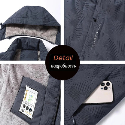 Veste d’Hiver Homme – Imperméable et Coupe-vent, avec Capuche Détachable, Doublure en Laine, Idéale pour Randonnée, Travail... BLACKBEARD OUTDOOR INDUSTRIES