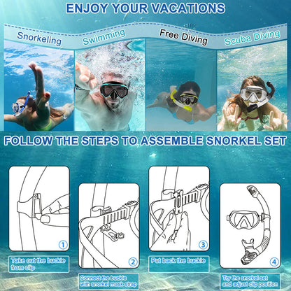 Masque de Plongée et Natation JoyMaySun – Vue Panoramique 180° avec Lentille en Verre Trempé - BLACKBEARD OUTDOOR INDUSTRIES