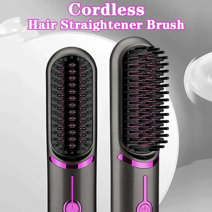 Brosse Lissante Sans Fil – Brosse Chauffante Anti-Frisottis Portable avec Batterie Rechargeable | Idéale pour Voyage & Maison - BLACKBEARD OUTDOOR INDUSTRIES