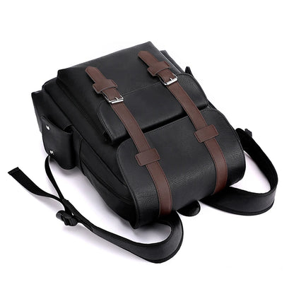 Sac à Dos Homme en Cuir PU – Élégant & Fonctionnel | Ordinateur Portable & École | 20–35L - BLACKBEARD OUTDOOR INDUSTRIES