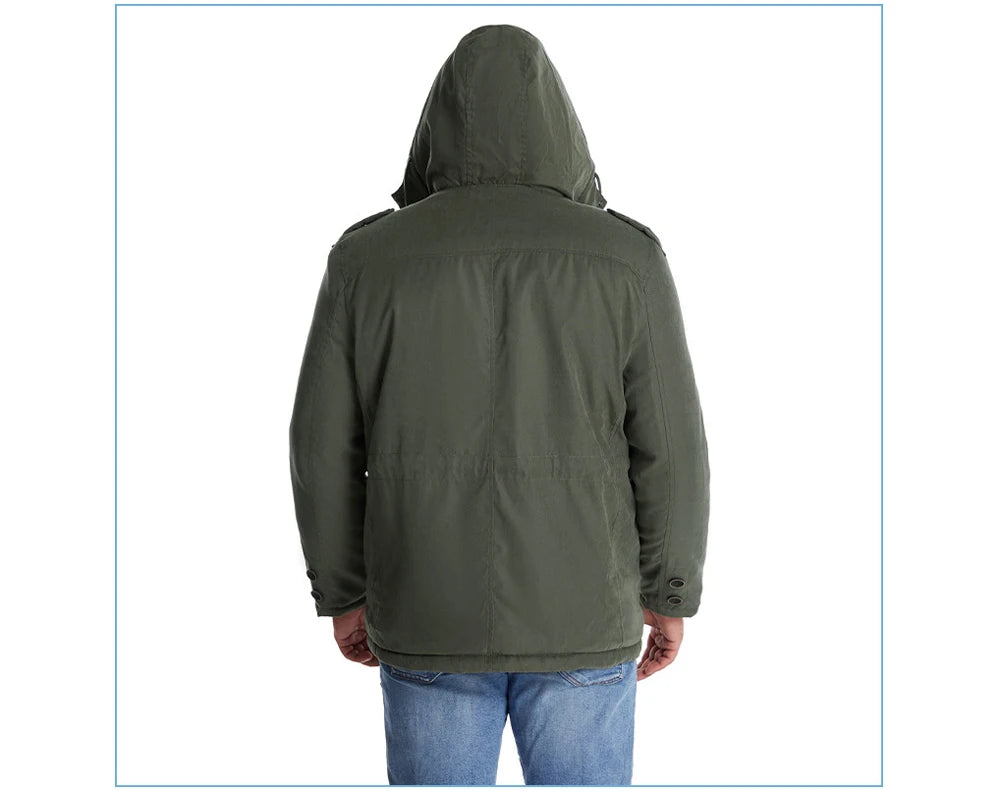Veste d’Hiver Chaude Homme – DIMUSI Veste Tactique Épaissie | Polaire Doublée | Multi-poches | Coupe-Vent | Capuche | Mode & Outdoor - BLACKBEARD OUTDOOR INDUSTRIES