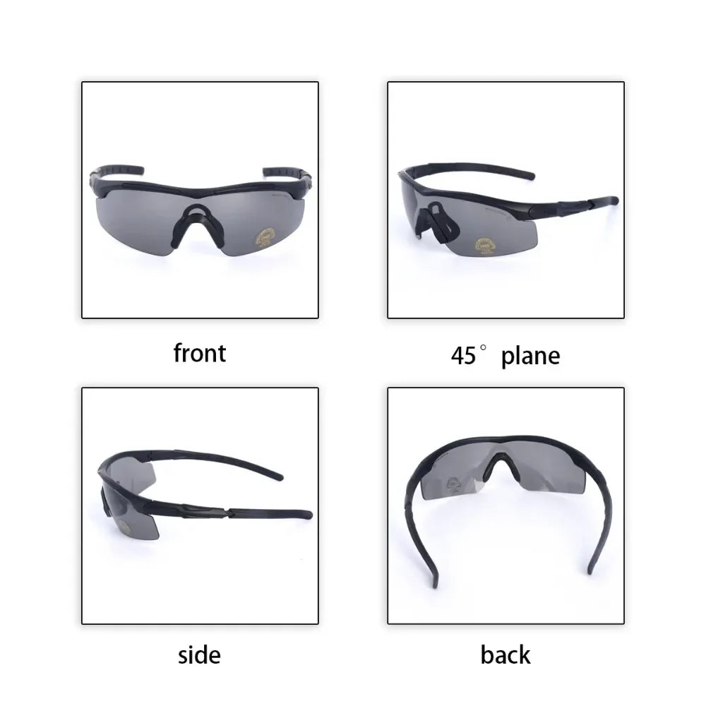 Lunettes Tactiques Militaires 3 Verres HD – Anti-UV, Anti-Choc, Airsoft, Moto, Randonnée - BLACKBEARD OUTDOOR INDUSTRIES