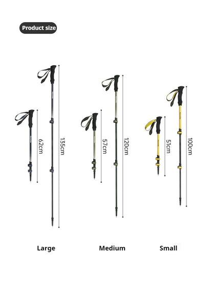Naturehike Bâton de Randonnée 3 Sections – Fibre de Carbone 3K Ultraléger, Réglable, Pointe Tungstène – Modèle EXT1 - BLACKBEARD OUTDOOR INDUSTRIES