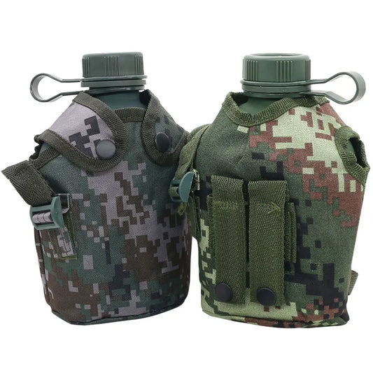 Gourde Camouflage 1L – Bouteille d'Eau Militaire en Aluminium avec Sangle pour Camping, Randonnée et Aventures Extérieures - BLACKBEARD OUTDOOR INDUSTRIES