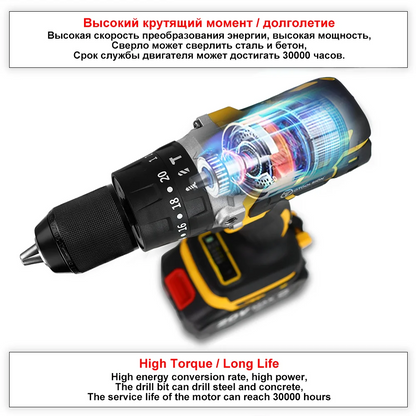OToolsion 20V 13MM Perceuse sans fil à moteur Brushless – Visseuse à impact pour béton BLACKBEARD OUTDOOR INDUSTRIES