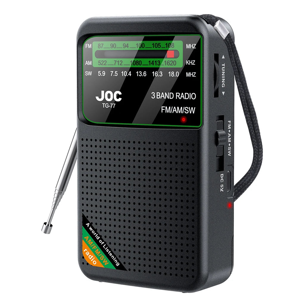 📻 Mini Radio Portable AM/FM/SW – Rechargeable avec Haut-Parleur Stéréo et Écran HD Ma boutique
