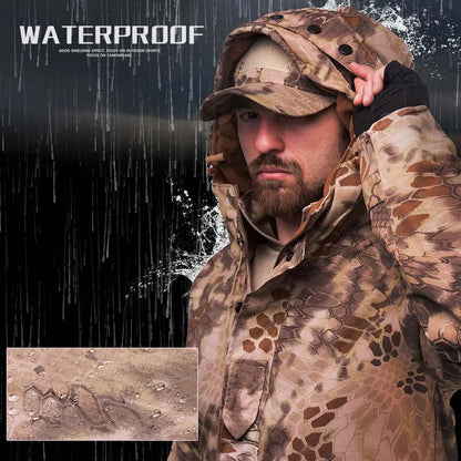 Veste Tactique Homme Hiver – HAN WILD Camouflage | Softshell | Polaire | Coupe-Vent | Randonnée | Chasse | Outdoor - BLACKBEARD OUTDOOR INDUSTRIES
