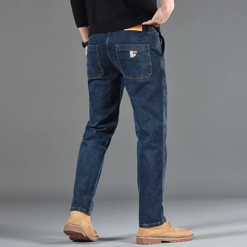 Jean Slim Fit Homme Style Coréen - Pantalon en Denim Élastique Gris Taille Moyenne BLACKBEARD OUTDOOR INDUSTRIES
