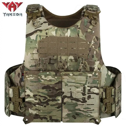 Gilet de Chasse Yakeda 1000D à Libération Rapide – Gilet Tactique Modulaire avec Système MOLLE Découpé au Laser et Poche Double et Triple pour Chargeurs BLACKBEARD OUTDOOR INDUSTRIES