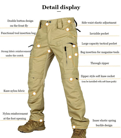 Pantalon Cargo Homme Tactique Résistant – Multi-Poches, Style Militaire, Printemps/Automne - BLACKBEARD OUTDOOR INDUSTRIES
