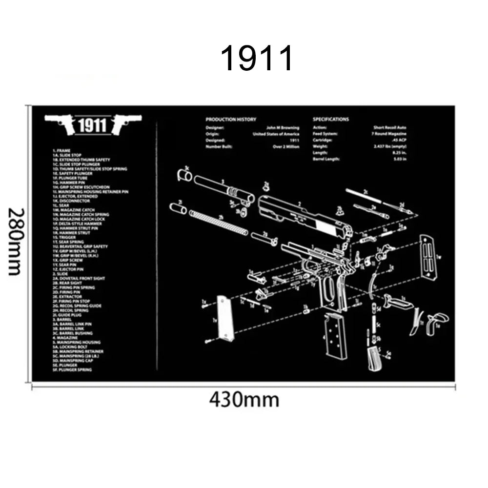 Tapis de Nettoyage pour Arme | Tapis Souris Multi-Armes – AR15, AK47, Remington 870, Glock, CZ75, P226, 1911… - BLACKBEARD OUTDOOR INDUSTRIES