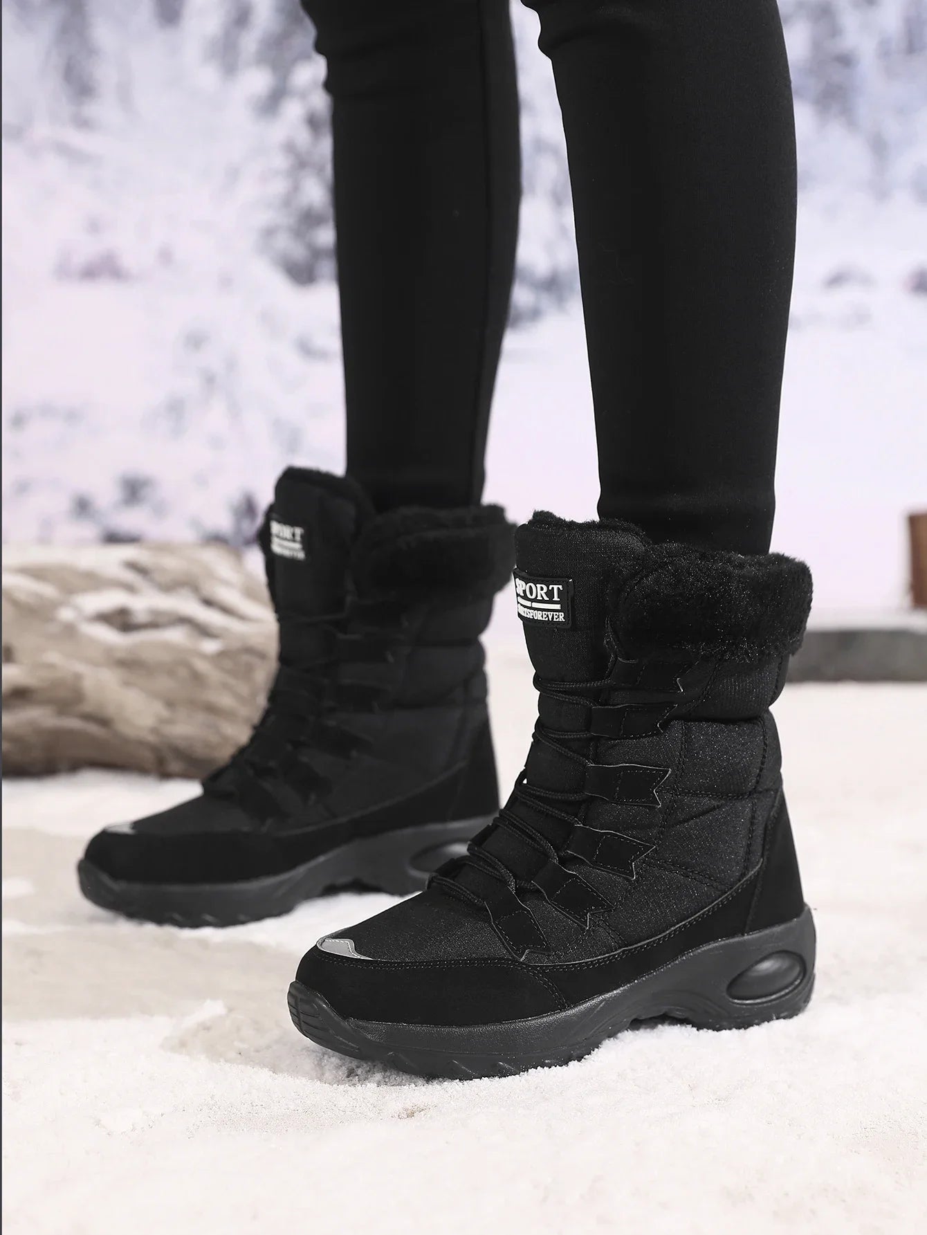 Bottes Hautes Femme – Chaudes & Imperméables – Fourrées et Confortables – Modèle Hiver PANDA ENERGY - BLACKBEARD OUTDOOR INDUSTRIES