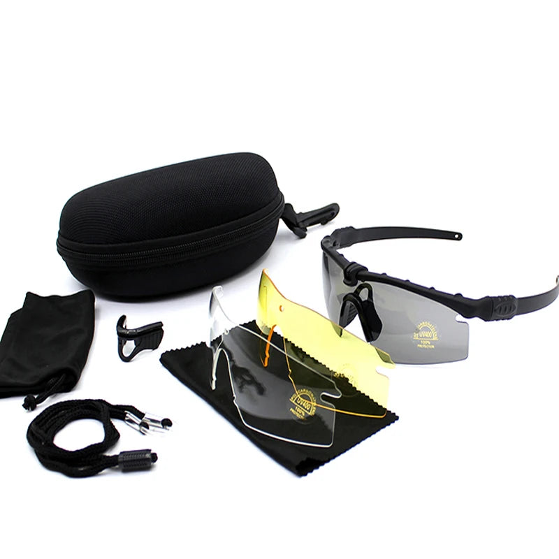 Lunettes Tactiques Militaires UV400 – Lunettes de Protection Anti-Choc – Pour Tir, Chasse, Airsoft, Cyclisme & Sports Outdoor - BLACKBEARD OUTDOOR INDUSTRIES