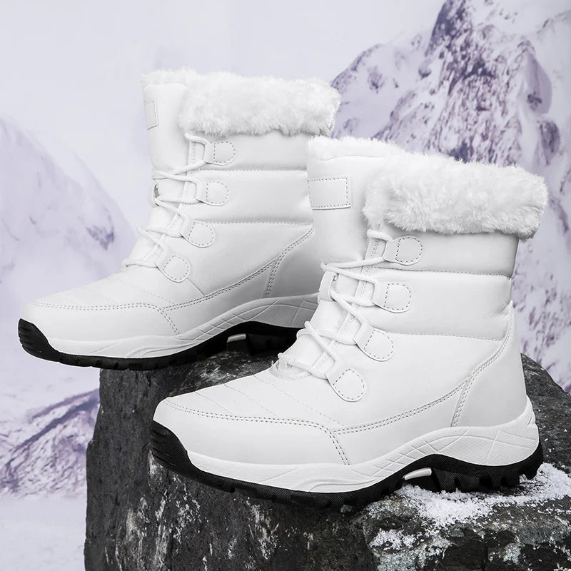 Bottes de Neige Femme Hiver 2024 – Sneakers Chaudes à Fourrure, Semelle Épaisse, Imperméables – Bottines Mi-mollet Outdoor - BLACKBEARD OUTDOOR INDUSTRIES