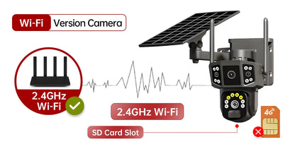 Caméra de Surveillance Extérieure Solaire 4G / WiFi – 8MP Ultra HD | Vision Nocturne Couleur | Détection de Mouvement AI | Audio Bidirectionnel | Étanche IP66 | Double Objectif Ma boutique