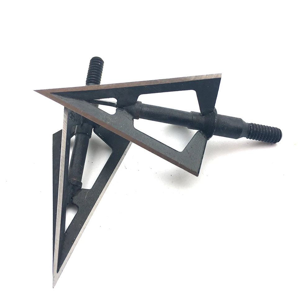 3/6/12/24/60pcs Broadheads Hunting 3 Blades Arrowheads Black Tip Steel For Bow And Crossbow Arrow Head Stainless Steel BLACKBEARD OUTDOOR INDUSTRIES