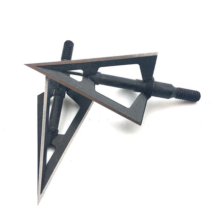 3/6/12/24/60pcs Broadheads Hunting 3 Blades Arrowheads Black Tip Steel For Bow And Crossbow Arrow Head Stainless Steel BLACKBEARD OUTDOOR INDUSTRIES