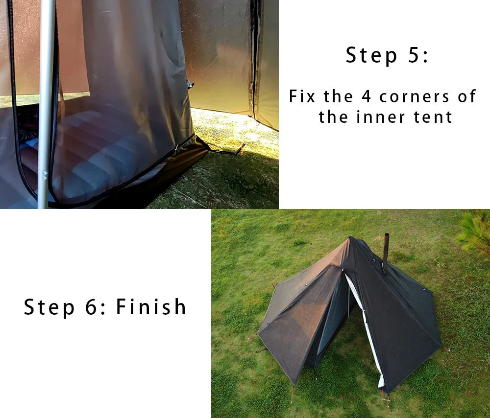 Tente Hot Tent Tipi 1 Personne – Avec Fenêtre pour Cheminée | Double Paroi | 3 Saisons | Bushcraft / Camping Solo - BLACKBEARD OUTDOOR INDUSTRIES